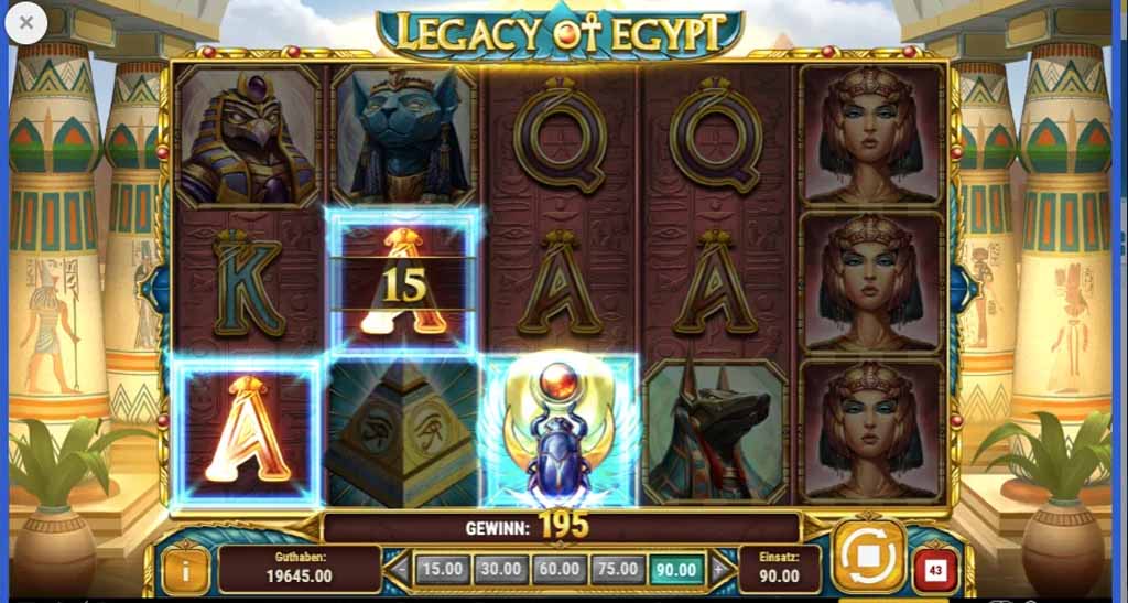 Legacy of Egypt Slot Spieloberfl&auml;che